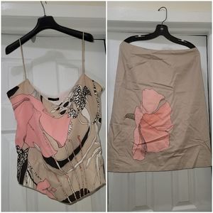 J. Crew Hibiscus Print Camisole Top and Skirt